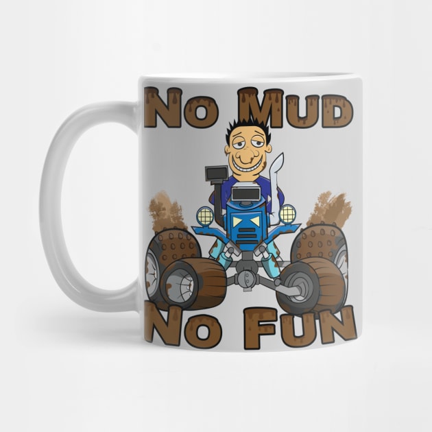 No Mud No Fun Off Road Tractor Blue by Dad n Son Designs